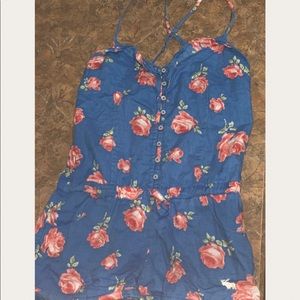 Abercrombie kids blue floral romper